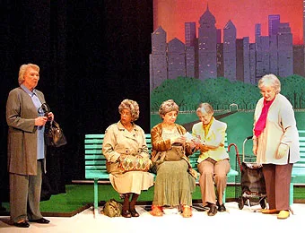 Season 60 Play 4 – Five Blue Haired Ladies Sitting on a Green Park Bench by John A. Penzotti